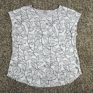 Orvis White and Black Leaf T-shirt - Size medium